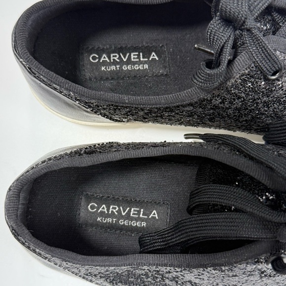 Kurt Geiger carvela black glitter cap toe sneakers size 38/8 - Picture 6 of 7